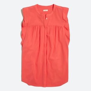 J. Crew Factory Flutter Sleeve Tank Coral Women’s Size 00P